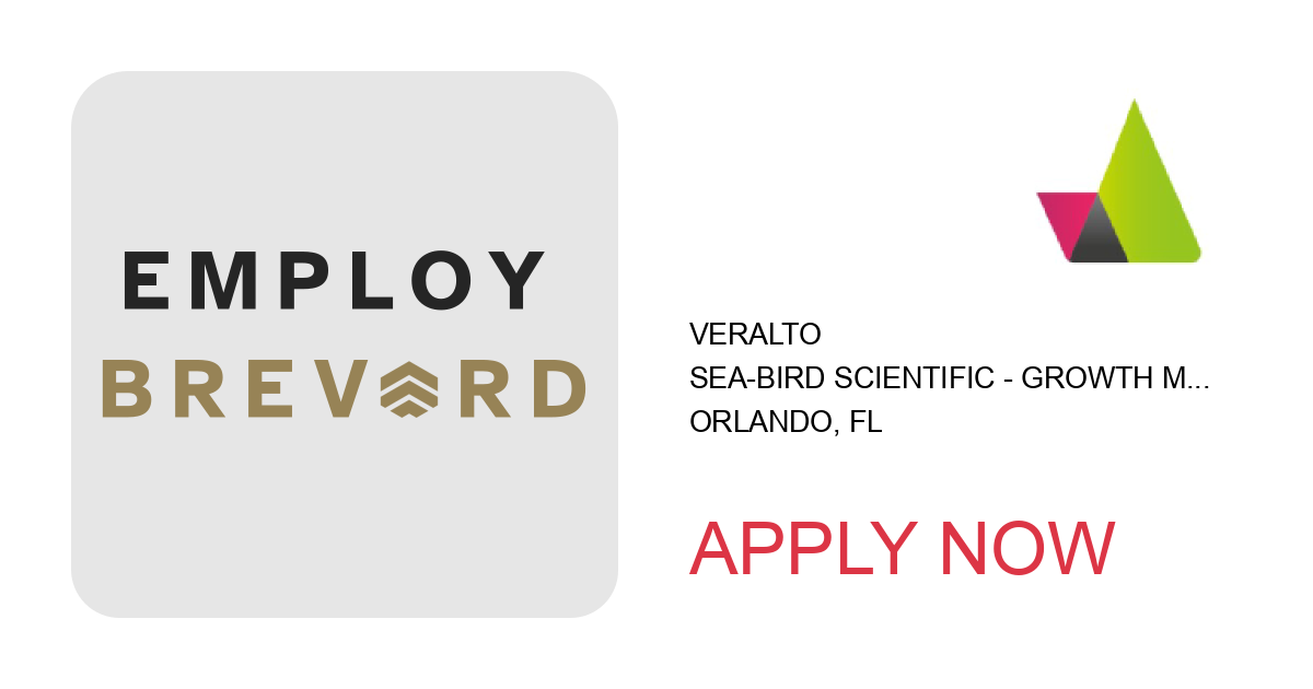 Apply to Sea-Bird Scientific - Growth Marketing Manager position with Veralto in Orlando, FL