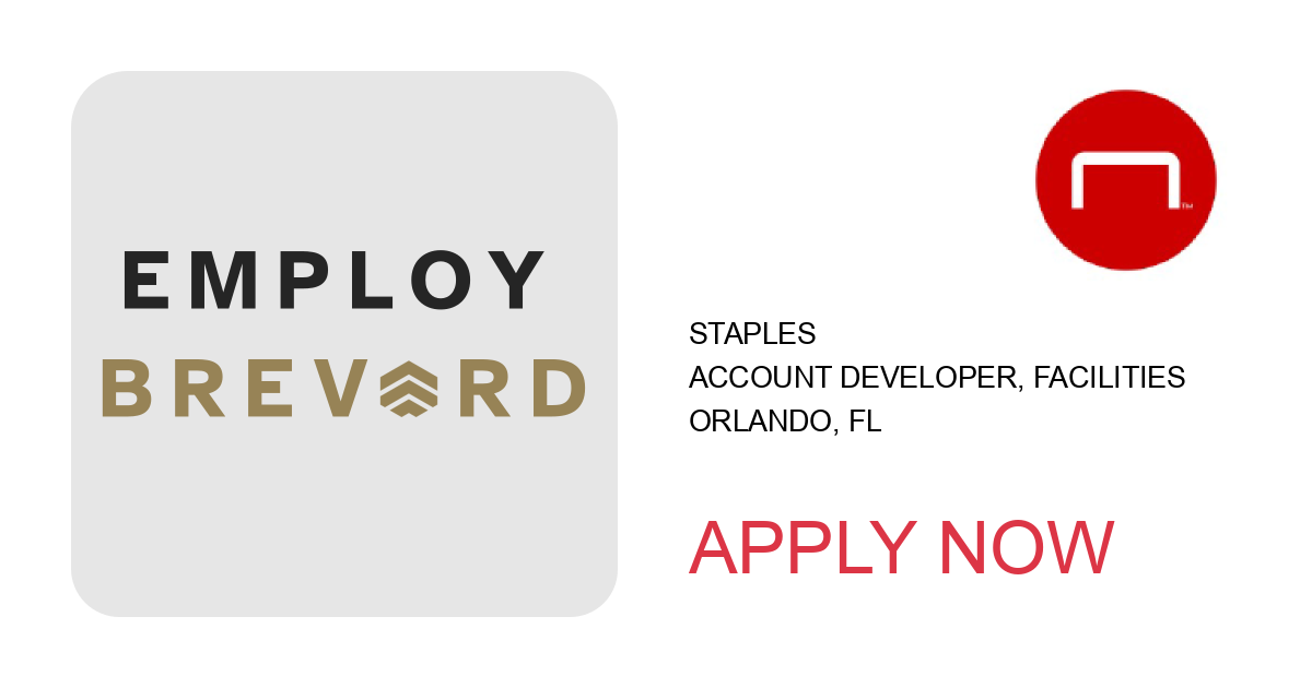 Apply to Account Developer, Facilities position with Staples in Orlando, FL