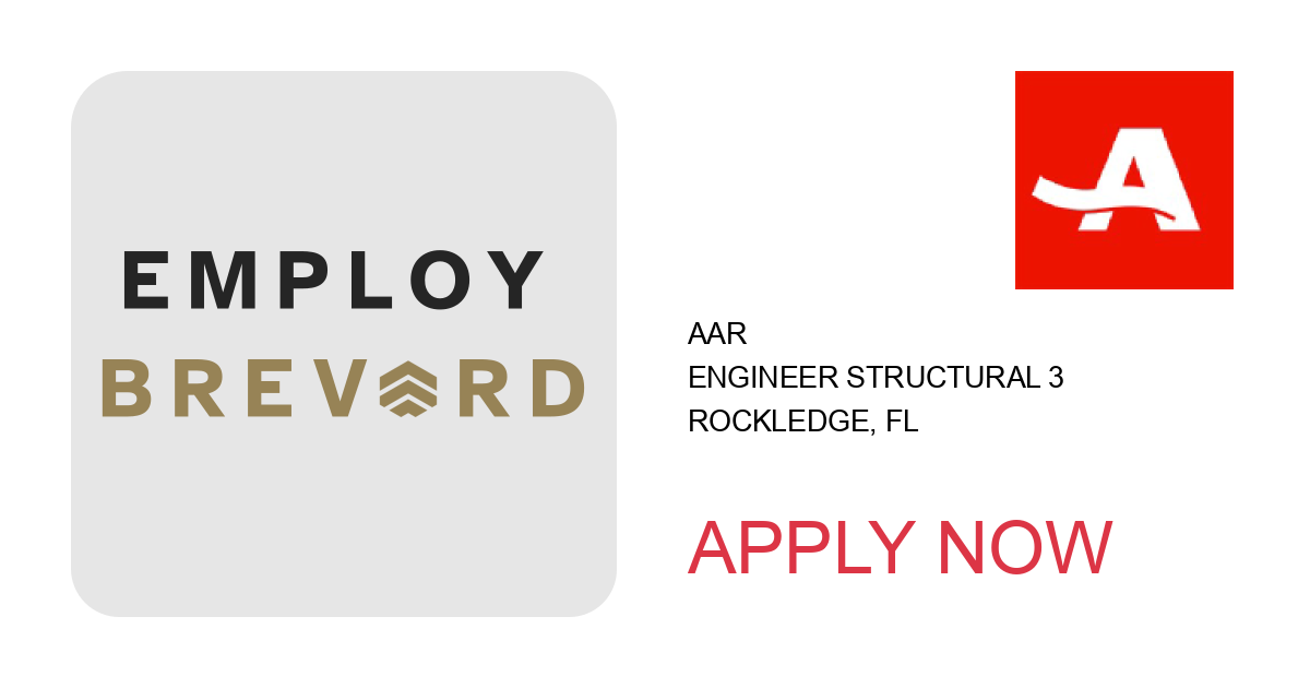 Apply to Engineer Structural 3 position with AAR in Rockledge, FL