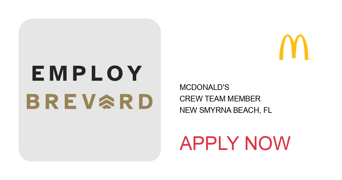 Apply to Crew Team Member position with McDonald's in New Smyrna Beach, FL