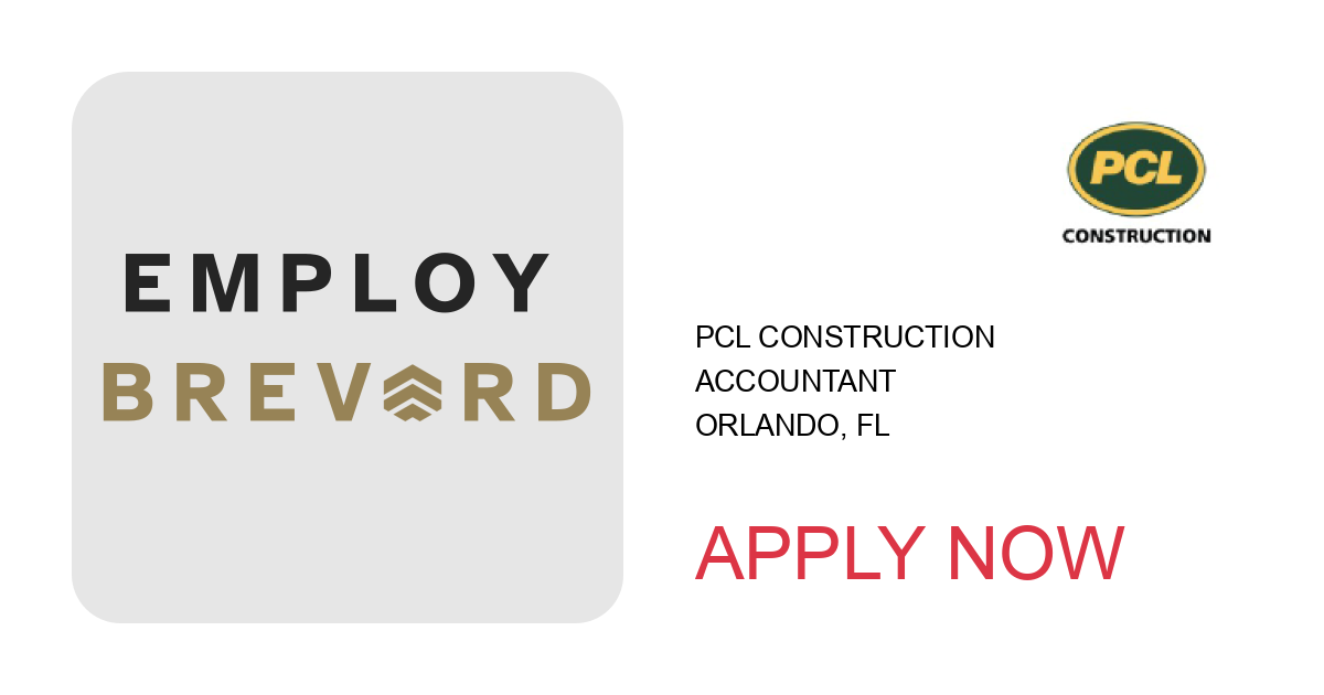 Apply to Accountant position with PCL Construction in Orlando, FL