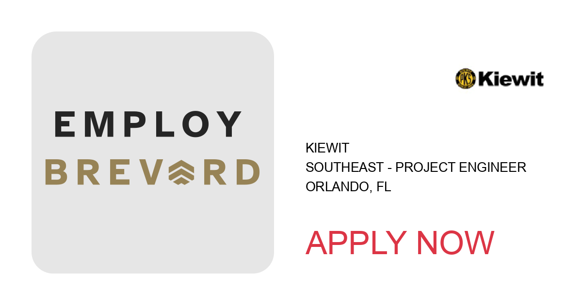 Apply to Southeast - Project Engineer position with Kiewit in Orlando, FL