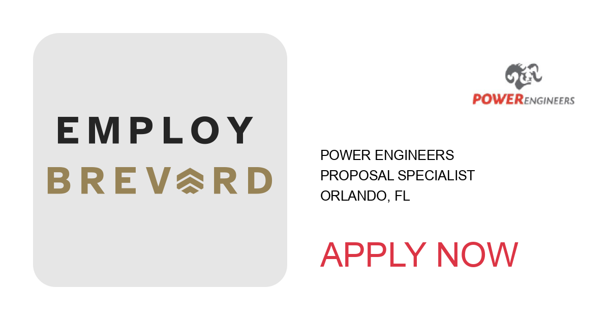 Apply to Proposal Specialist position with POWER Engineers in Orlando, FL