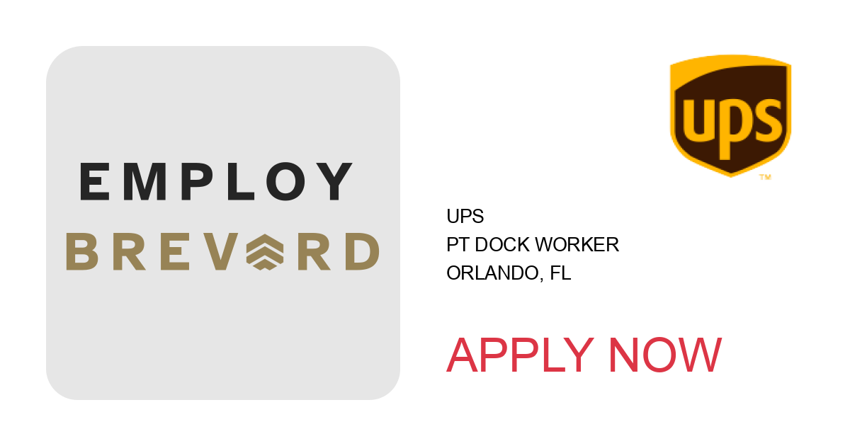 Apply to PT DOCK WORKER position with UPS in Orlando, FL