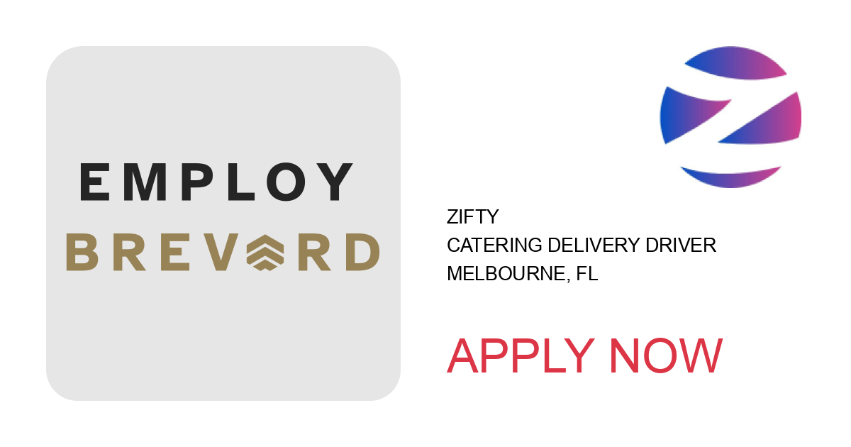 Apply to Catering Delivery Driver position with Zifty in Melbourne, FL