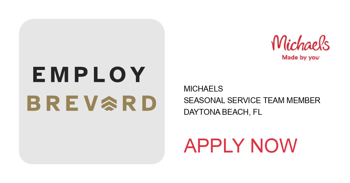 Apply to Seasonal Service Team Member position with Michaels in Daytona Beach, FL