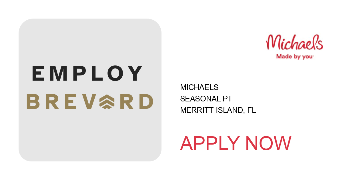 Apply to seasonal PT position with Michaels in Merritt Island, FL