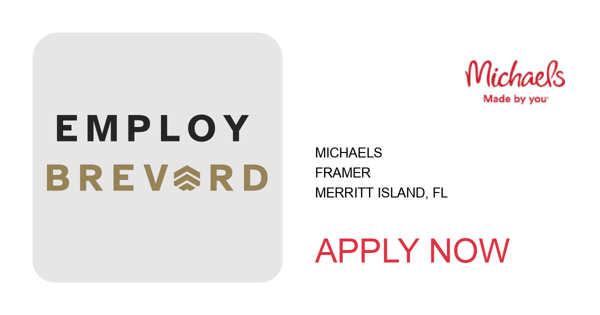 Apply to framer position with Michaels in Merritt Island, FL