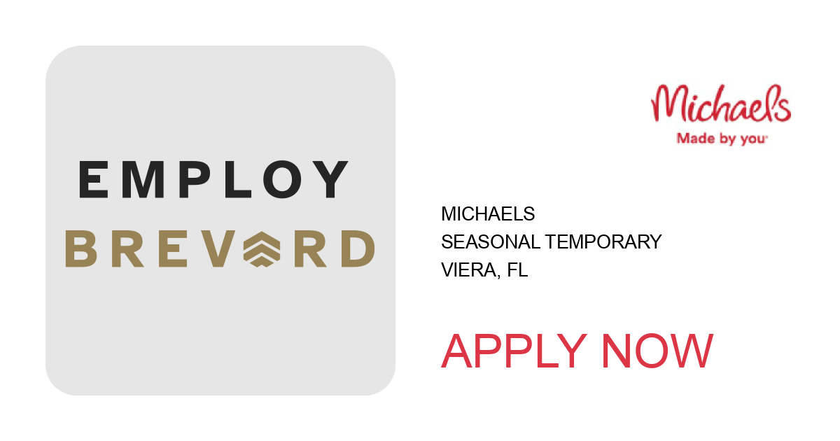 Apply to seasonal temporary position with Michaels in Viera, FL