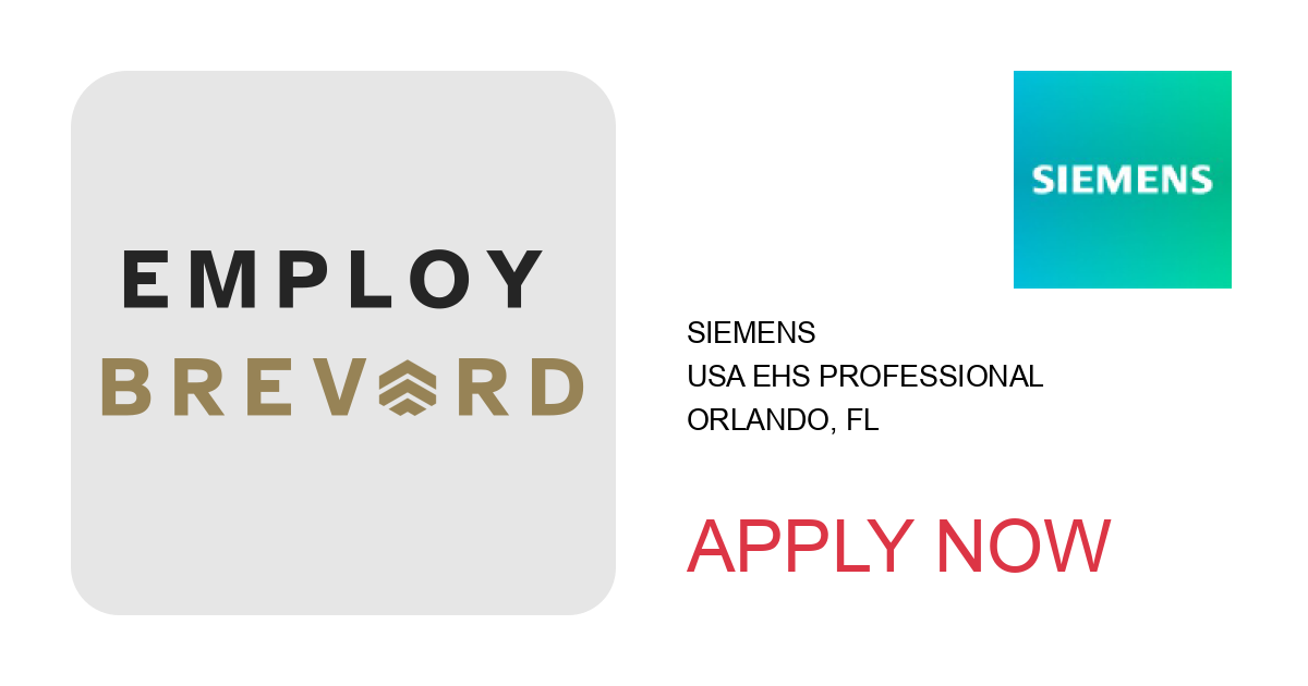 Apply to USA EHS Professional position with Siemens in Orlando, FL