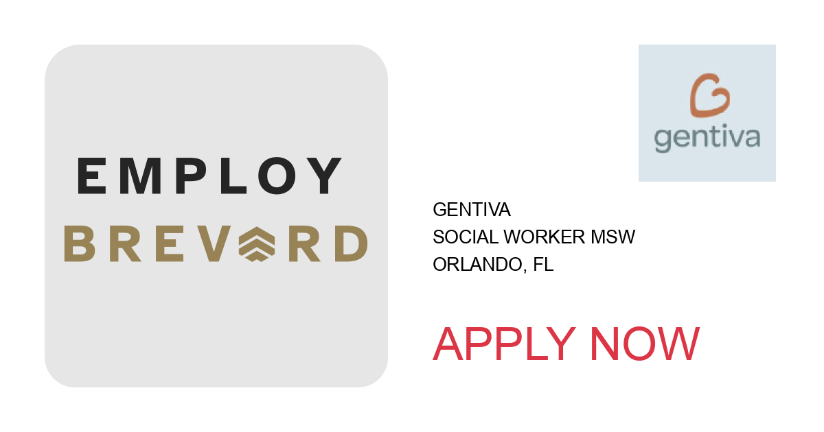 Apply to Social Worker MSW position with Gentiva in Orlando, FL