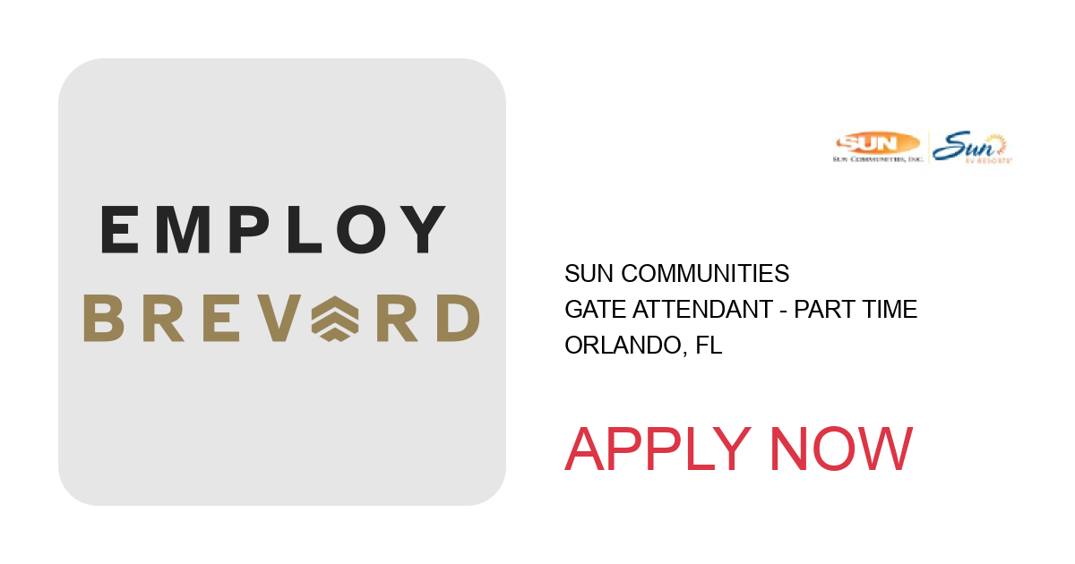 Apply to Gate Attendant - Part Time position with Sun Communities in Orlando, FL