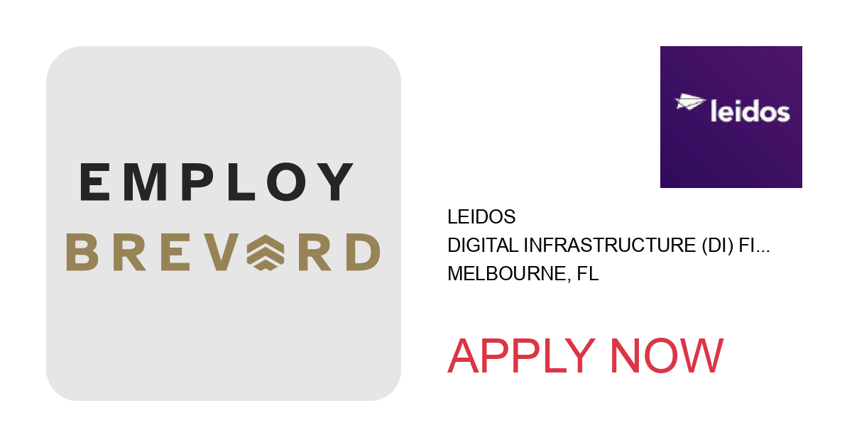 Apply to Digital Infrastructure (DI) Field Engineer position with Leidos in Melbourne, FL