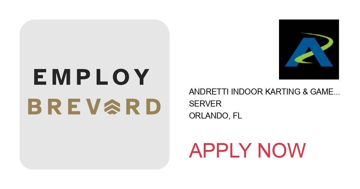 Apply to Server position with Andretti Indoor Karting & Games in Orlando, FL