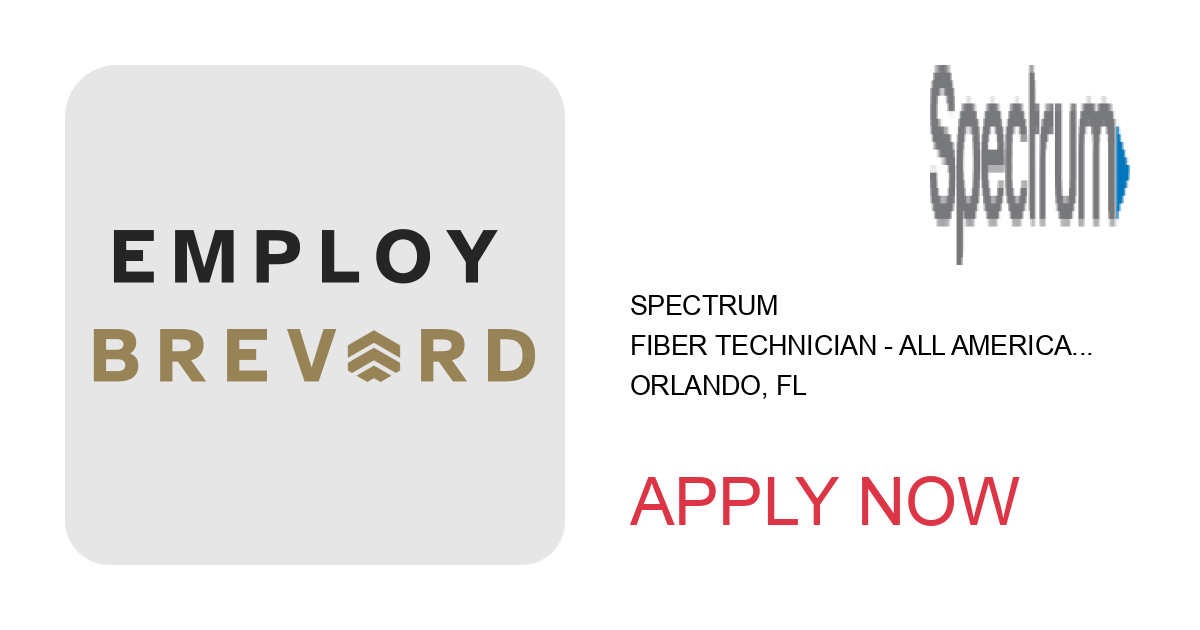 Apply to Fiber Technician - All American Blvd. position with Spectrum in Orlando, FL