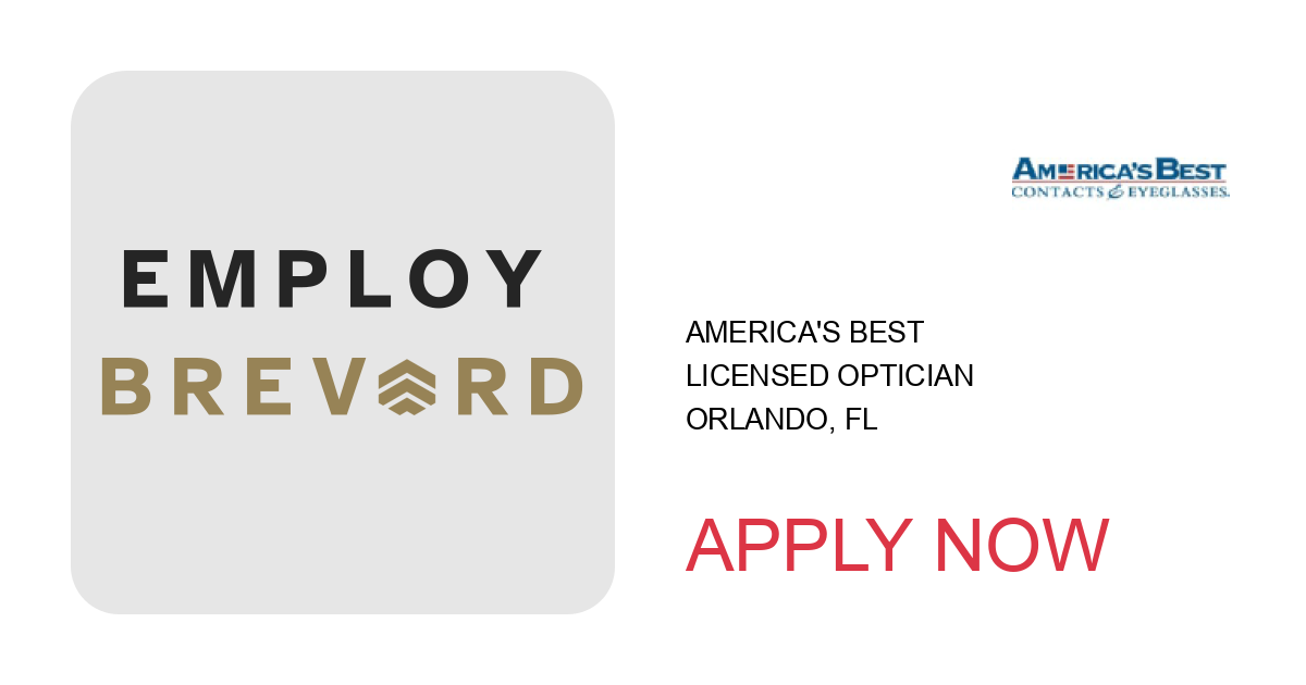 Apply to Licensed Optician position with America's Best in Orlando, FL