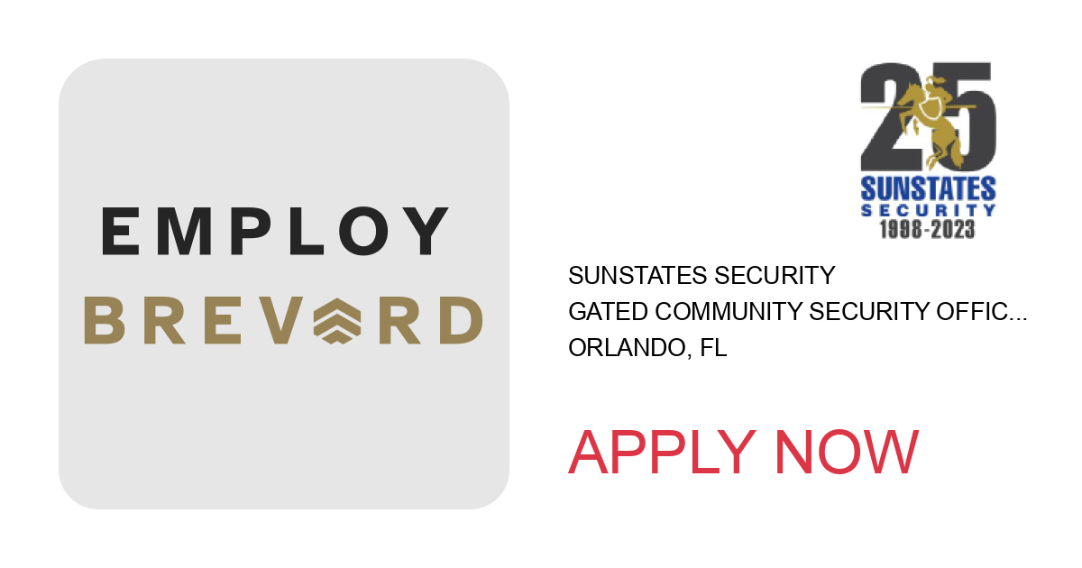 Apply to Gated Community Security Officer (#94) position with Sunstates Security in Orlando, FL