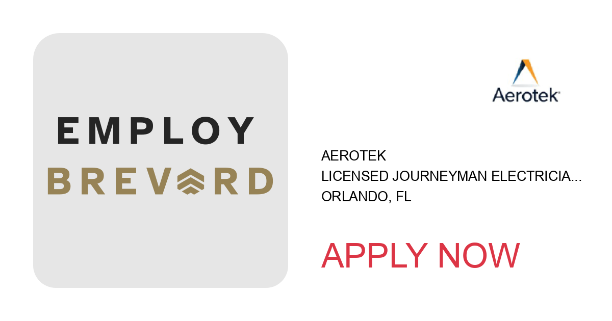 Apply to Licensed Journeyman Electrician position with Aerotek in Orlando, FL