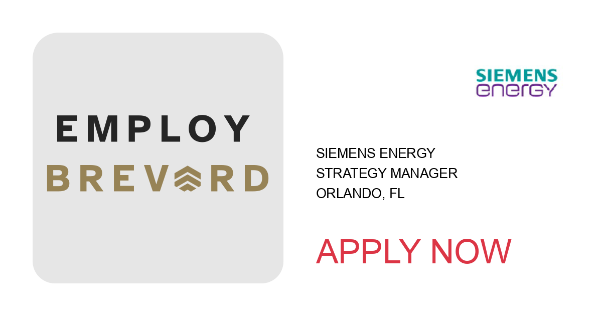 Apply to Strategy Manager position with Siemens Energy in Orlando, FL