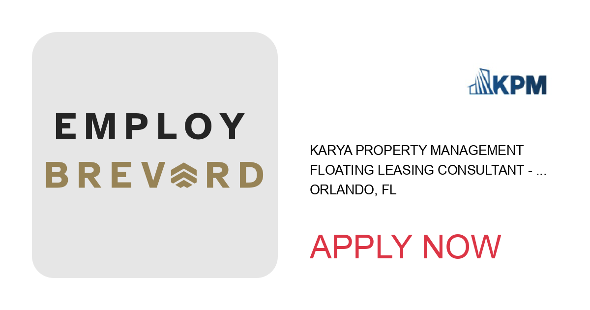 Apply to Floating Leasing Consultant - Orlando Area position with Karya Property Management in Orlando, FL