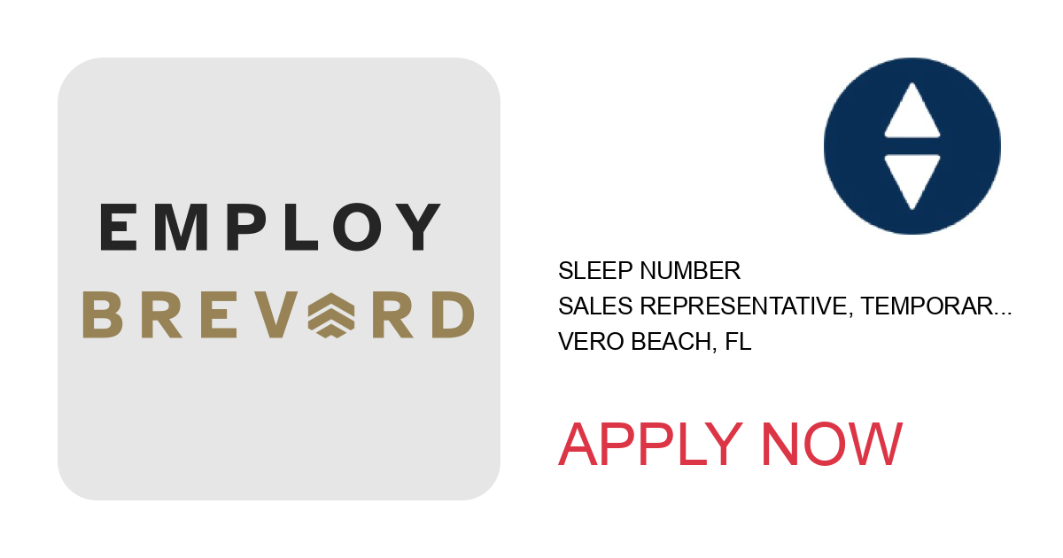 Apply to Sales Representative, Temporary position with Sleep Number in Vero Beach, FL