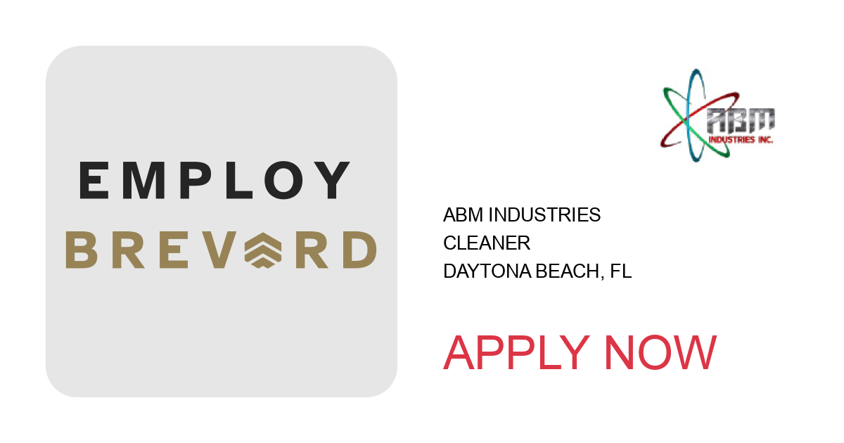 Apply to Cleaner position with ABM Industries in Daytona Beach, FL