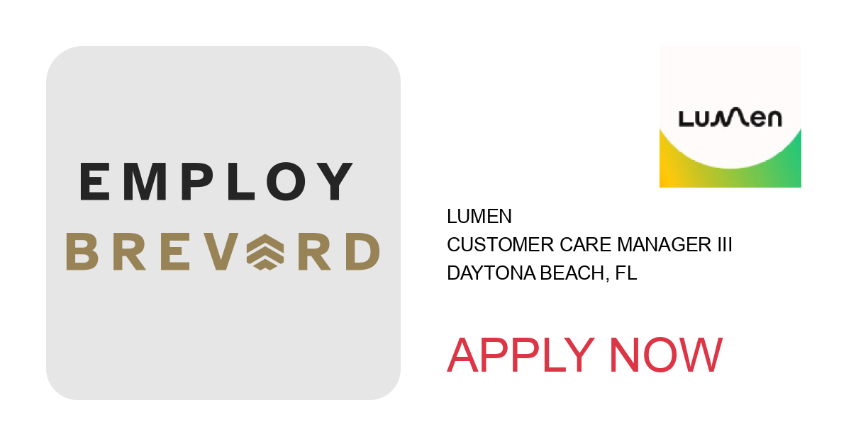 Apply to Customer Care Manager III position with Lumen in Daytona Beach, FL