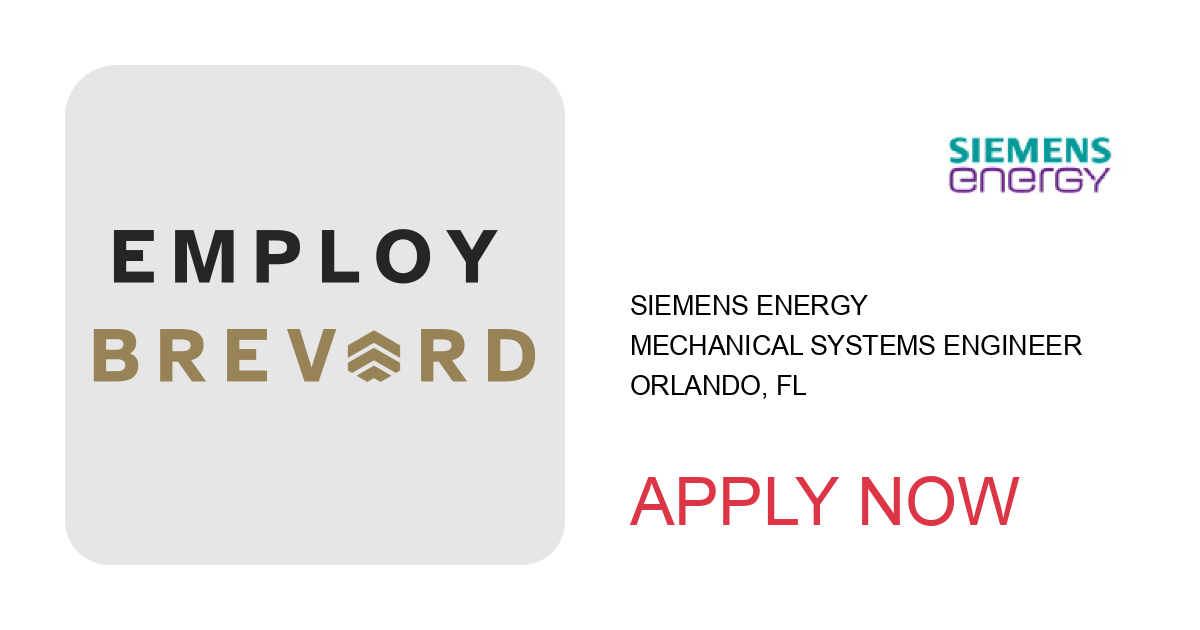 Apply to Mechanical Systems Engineer position with Siemens Energy in Orlando, FL