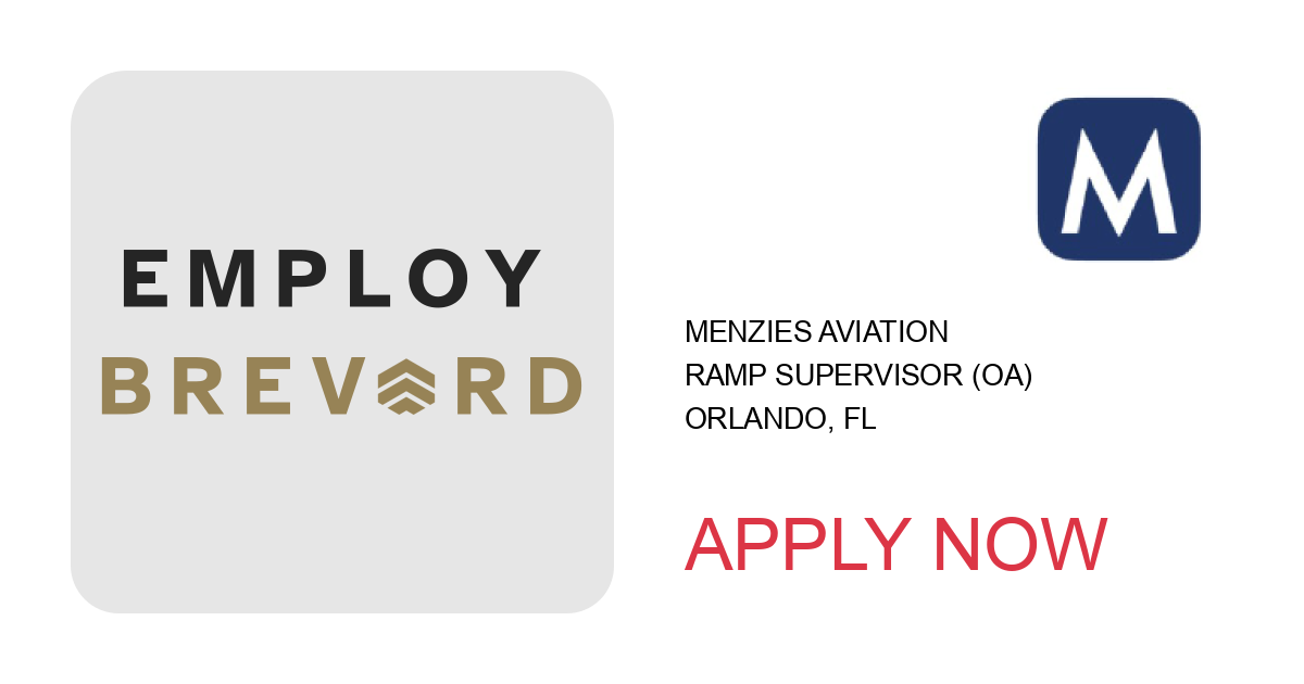 Apply to Ramp Supervisor (OA) position with Menzies Aviation in Orlando, FL