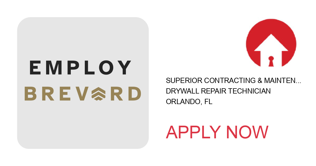 Apply to Drywall Repair Technician position with Superior Contracting & Maintenance in Orlando, FL