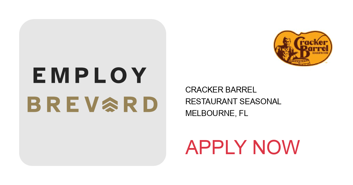 Apply to Restaurant Seasonal position with Cracker Barrel in Melbourne, FL