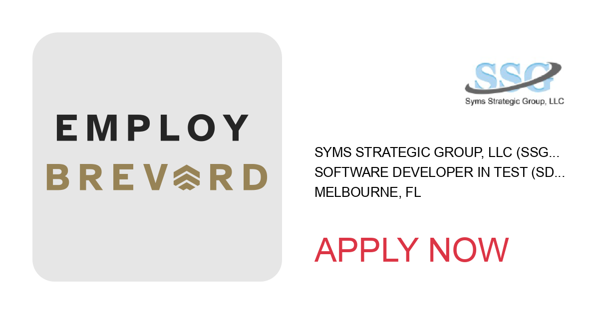 Apply to Software Developer in Test (SDET) position with Syms Strategic Group, LLC (SSG) in Melbourne, FL