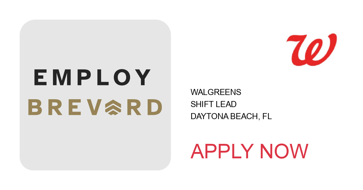 Apply to Shift Lead position with Walgreens in Daytona Beach, FL