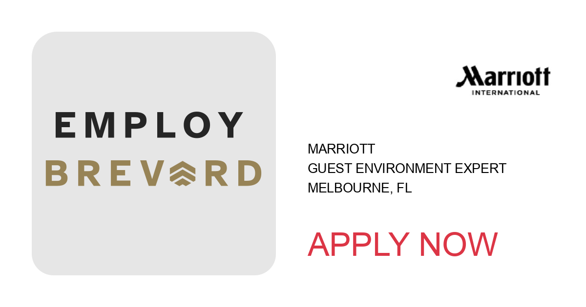 Apply to Guest Environment Expert position with Marriott in Melbourne, FL