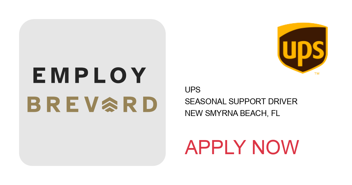 Apply to Seasonal Support Driver position with UPS in New Smyrna Beach, FL