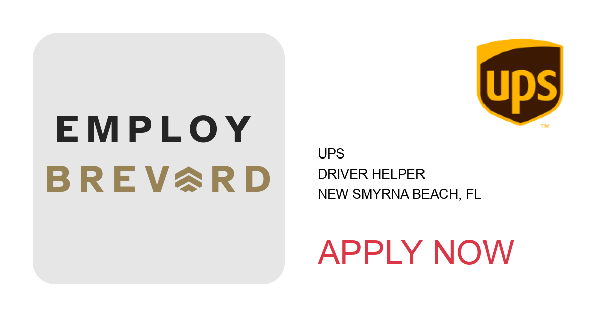 Apply to Driver Helper position with UPS in New Smyrna Beach, FL