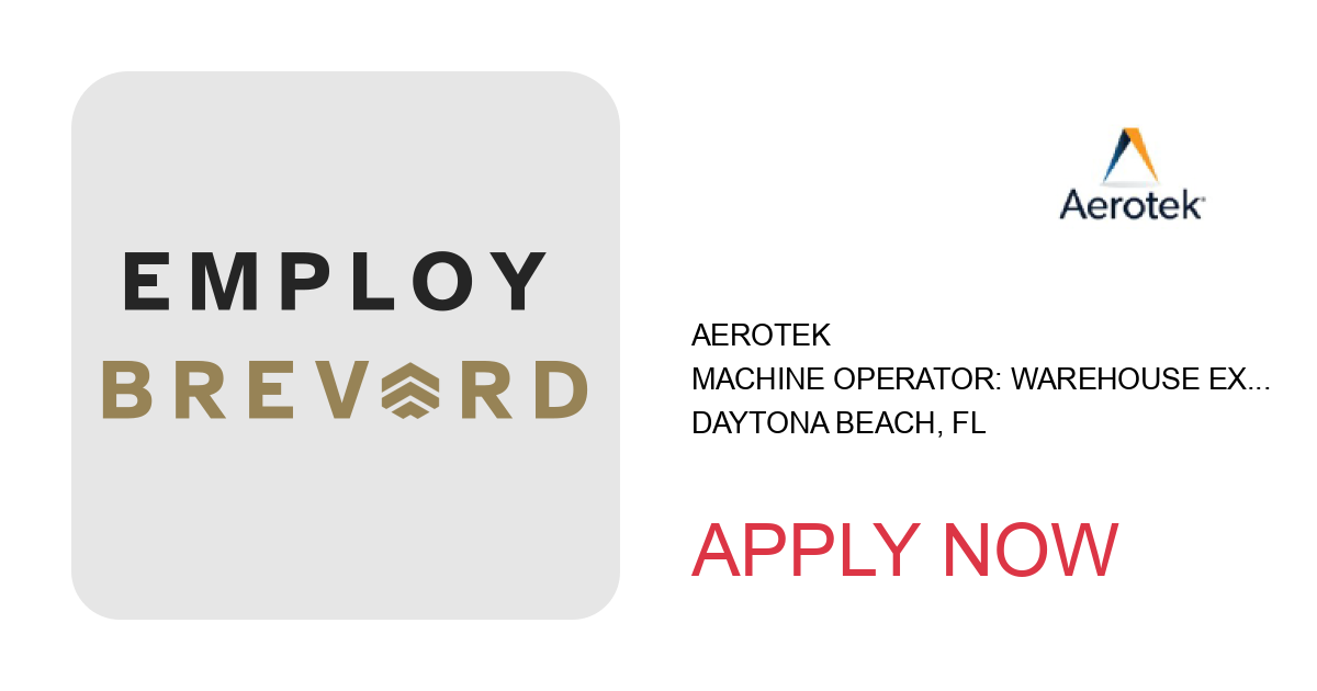 Apply to Machine Operator: Warehouse Experience Needed position with Aerotek in Daytona Beach, FL