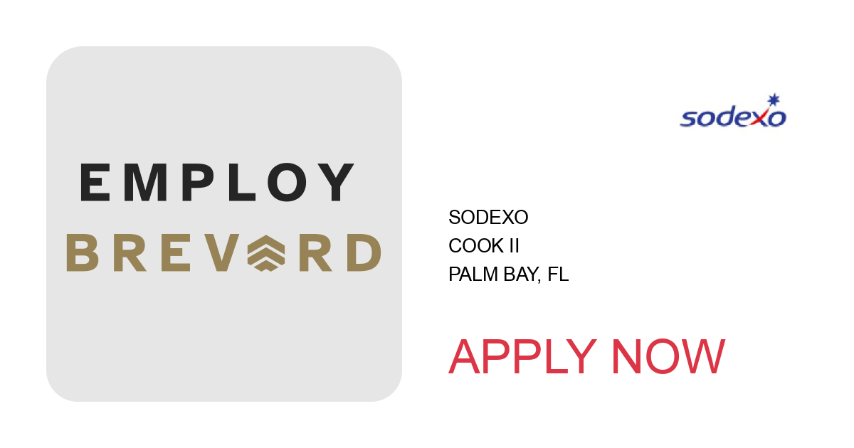 Apply to Cook II position with Sodexo in Palm Bay, FL