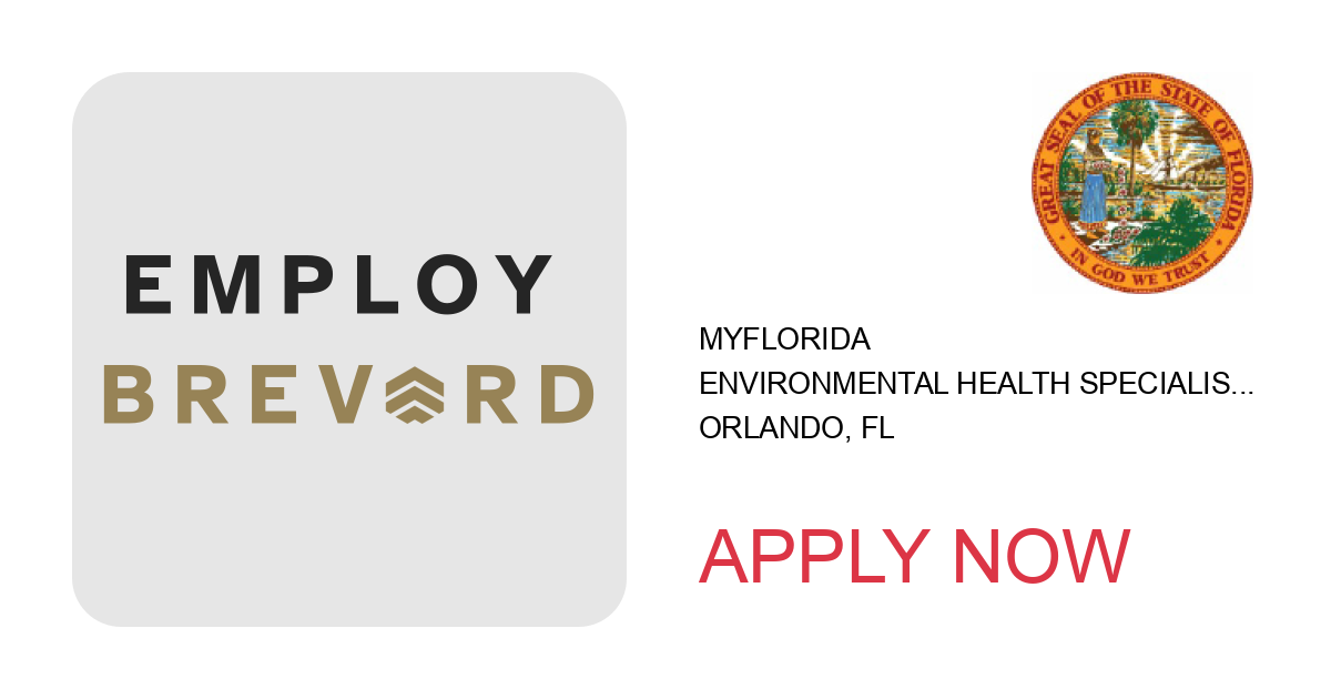 Apply to ENVIRONMENTAL HEALTH SPECIALIST - 79001510 position with MyFlorida in Orlando, FL