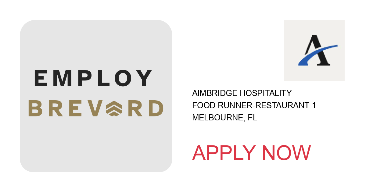 Apply to Food Runner-Restaurant 1 position with Aimbridge Hospitality in Melbourne, FL