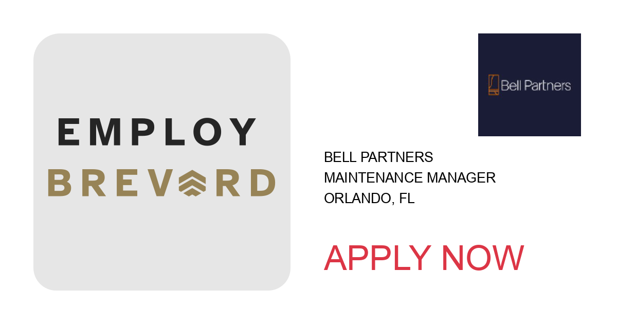 Apply to Maintenance Manager position with Bell Partners in Orlando, FL