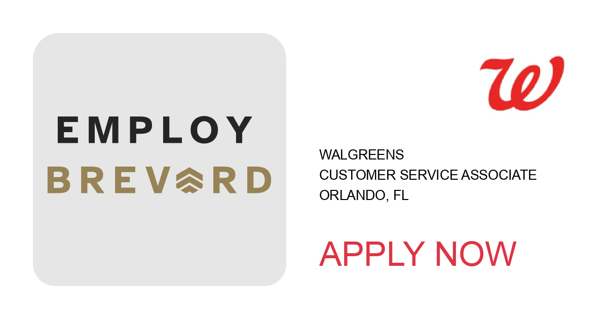 Apply to Customer Service Associate position with Walgreens in Orlando, FL