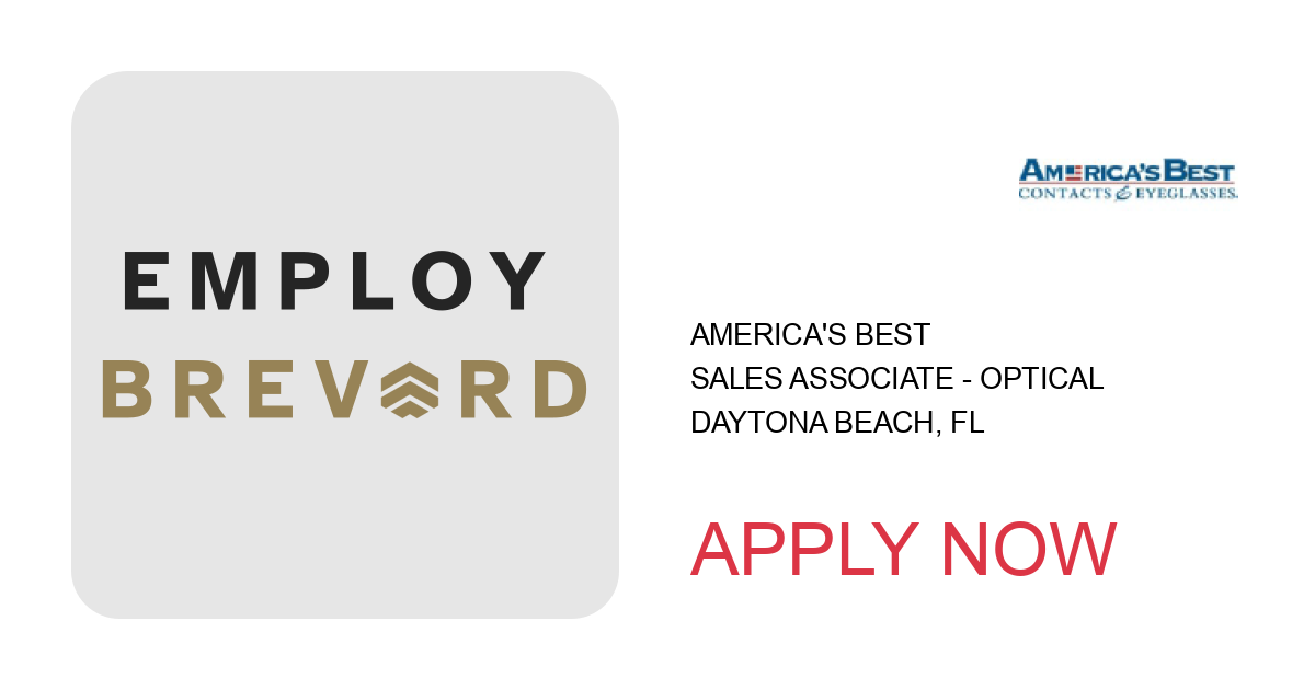 Apply to Sales Associate - Optical position with America's Best in Daytona Beach, FL