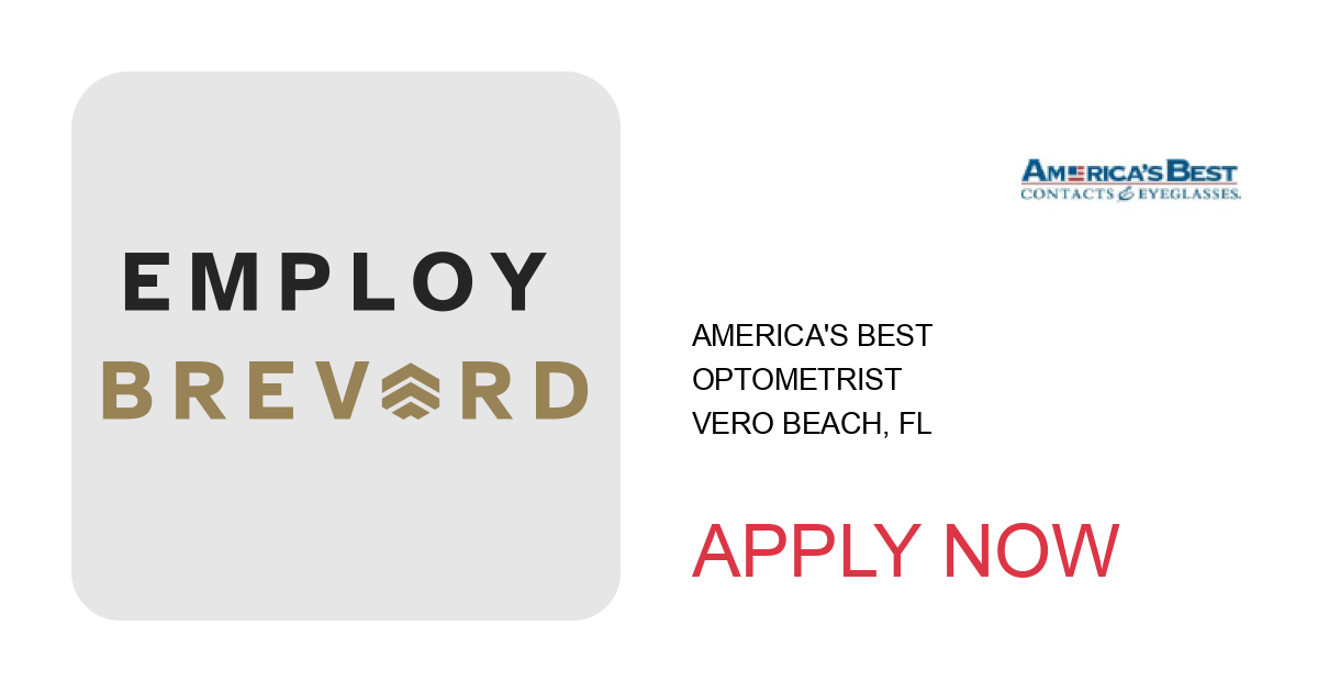 Apply to Optometrist position with America's Best in Vero Beach, FL