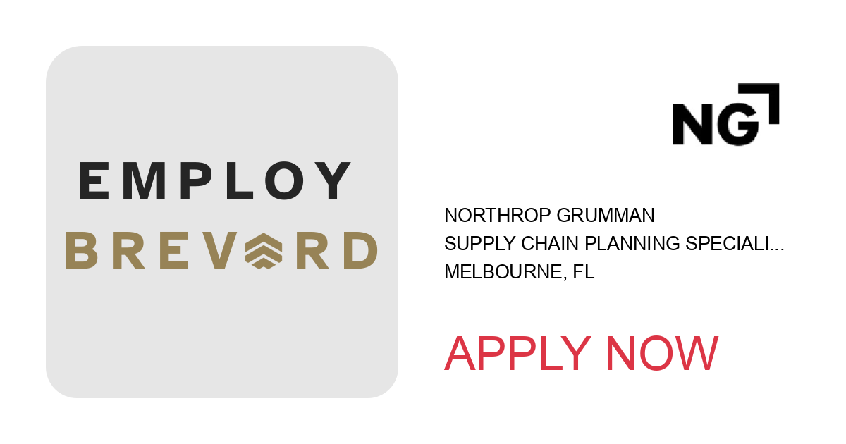 Apply to Supply Chain Planning Specialist/Principal Supply Chain Planning Specialist position with Northrop Grumman in Melbourne, FL