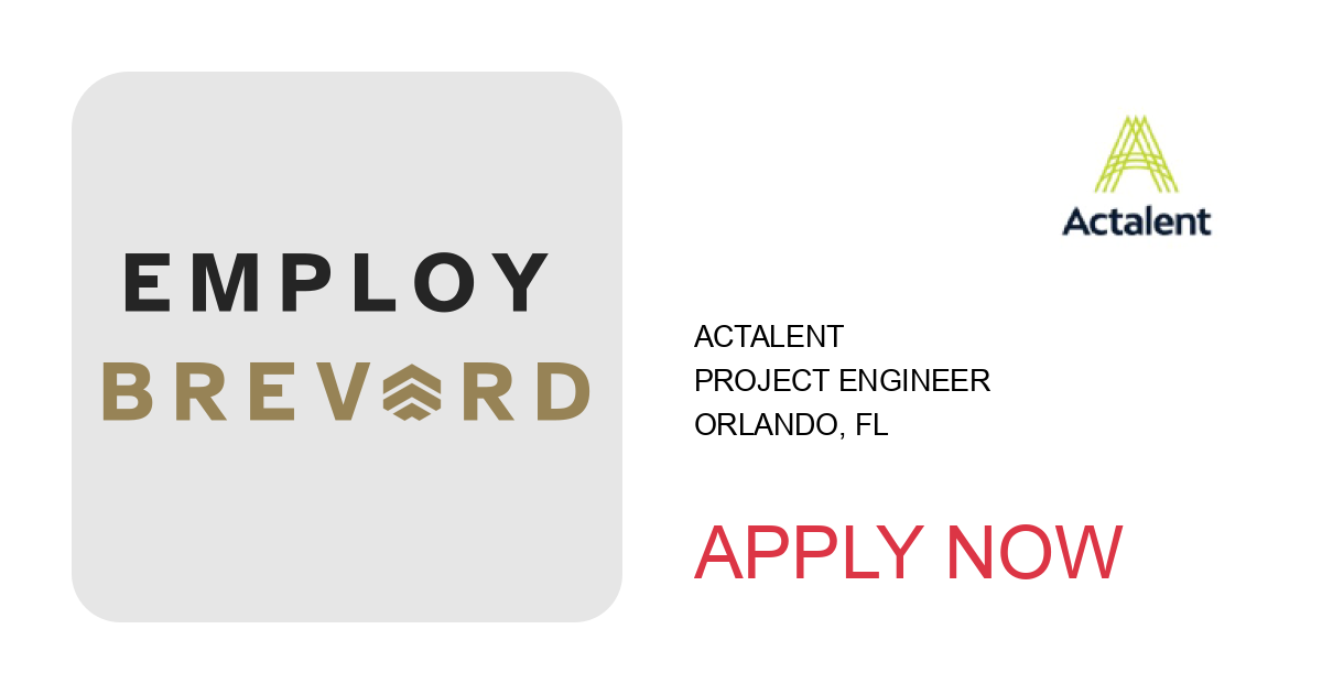 Apply to Project Engineer position with Actalent in Orlando, FL