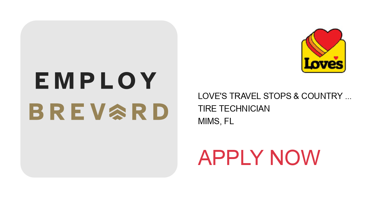 Apply to Tire Technician position with Love's Travel Stops & Country Stores in Mims, FL