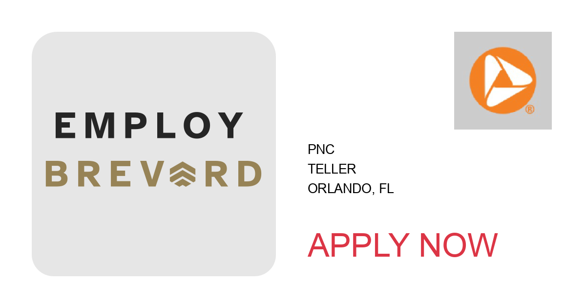 Apply to Teller position with PNC in Orlando, FL