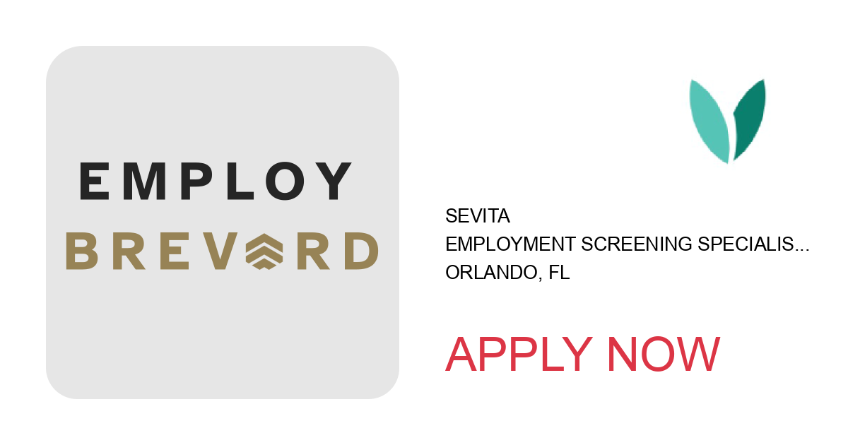 Apply to Employment Screening Specialist position with Sevita in Orlando, FL