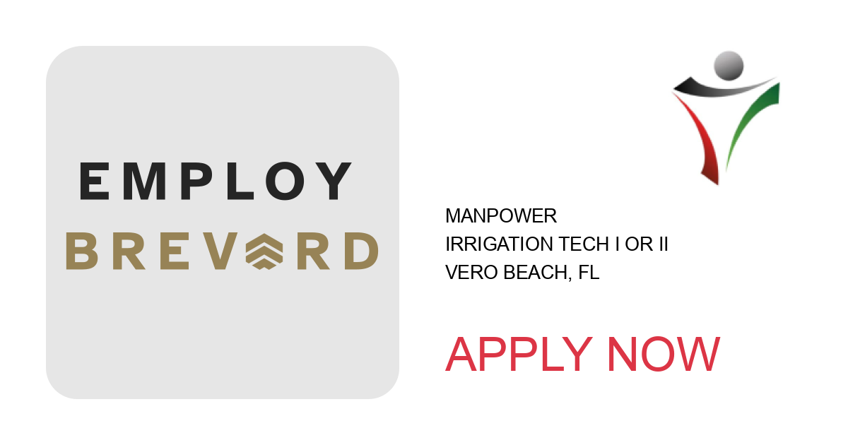 Apply to Irrigation Tech I or II position with MANPOWER in Vero Beach, FL